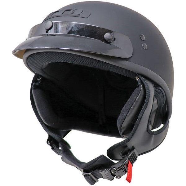 Casque Ouvert de Moto HH35 Noir Mat incliné de face