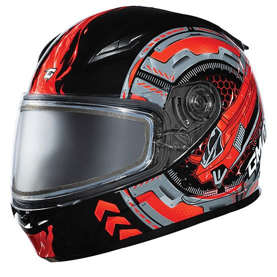 Casque Intégral de Motoneige GMAX FF49Y Charged Junior Noir/Rouge
