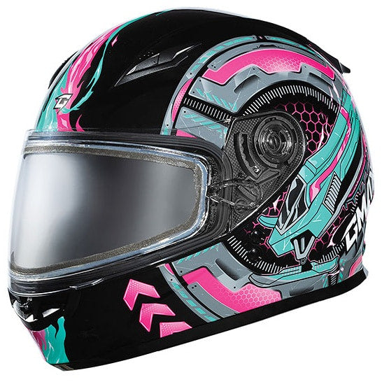 Casque Intégral de Motoneige GMAX FF49Y Charged Junior Noir/Rose