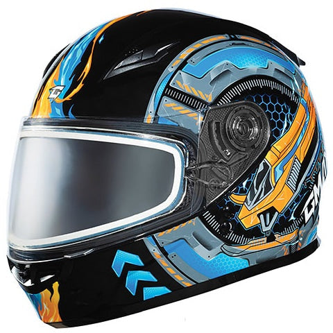 Casque Intégral de Motoneige GMAX FF49Y Charged Junior Noir/Bleu/Or