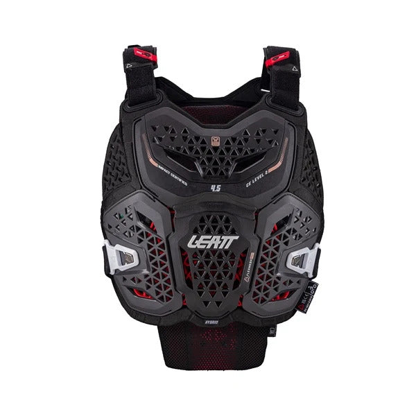 Plastron de Moto 4.5 Hybrid Femme/Leatt/Noir, de face