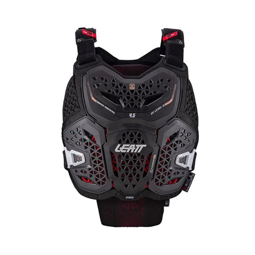 Plastron de Moto 4.5 Hybrid Femme/Leatt/Noir, de face
