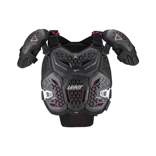 Plastron de Motocross 4.5 Hybrid Pro Femme Leatt Noir, de face 