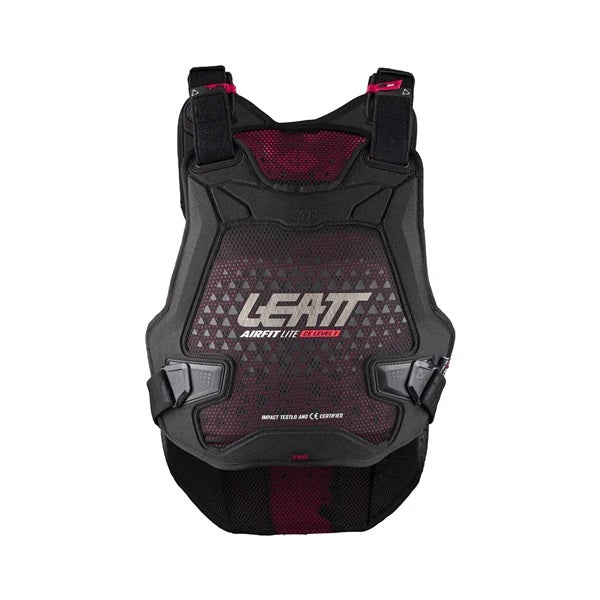 Plastron de Motocross 3DF Airfit Evo Lite Leatt Noir, de face 