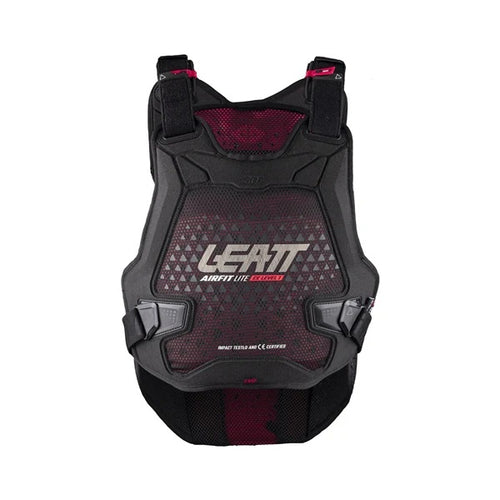 Plastron de Motocross 3DF Airfit Evo Lite Leatt Noir, de face 