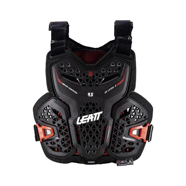 Plastron de Motocross 4.5 Junior Leatt Noir, de face