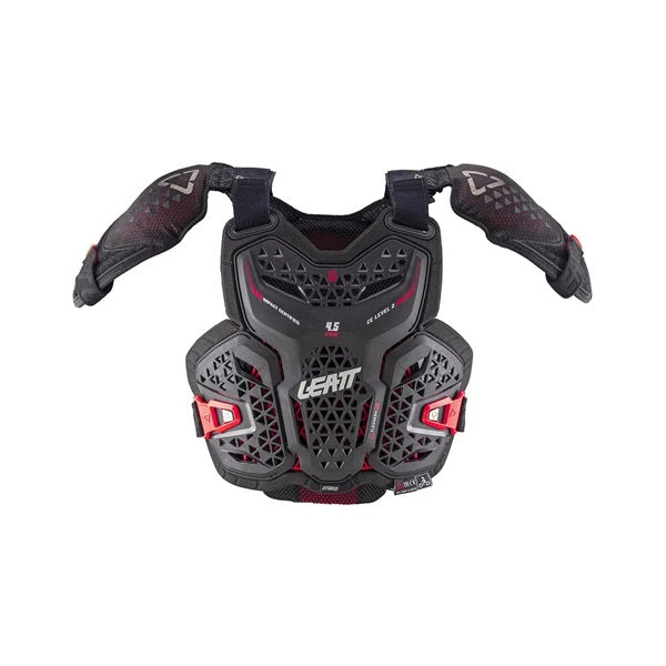 Plastron de Motocross 4.5 Junior Hybrid Pro Leatt Noir, de face