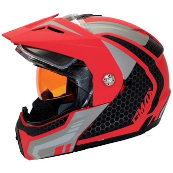 Casque Modulaire Intégral de Motoneige GMAX MD74 Lancer Rouge/Gris, côté gauche