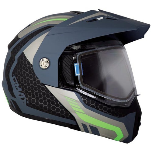 Casque Modulaire Intégral de Motoneige GMAX MD74 Lancer Gris/Vert, côté droit