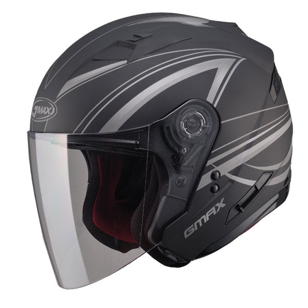 Casque Ouvert de Moto OF77 Graphic Derk Gris de droite