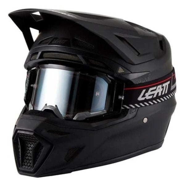 Casque de Motocross 8.5 V27 - Lunette incluse/Leatt; noir lustré, de profil