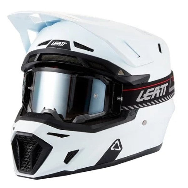 Casque de Motocross 8.5 V27 - Lunette incluse/Leatt; blanc, de profil