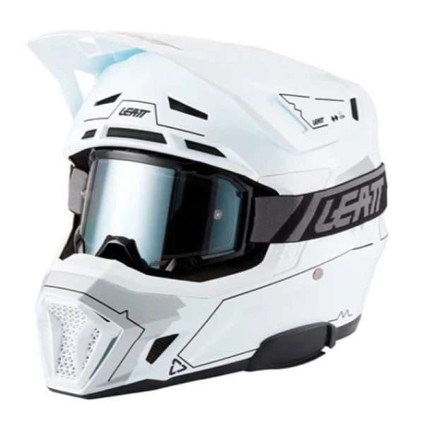 Casque de Motocross 7.5 Cardo V27 - Lunette incluse/Leatt/blanc, de profil