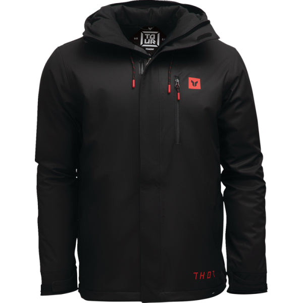 Manteau Tour Thor noir, de face