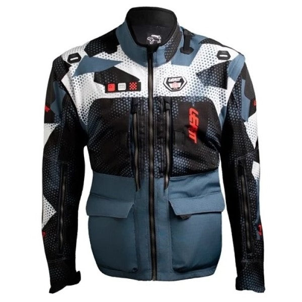 Manteau Enduro 5.5 Bleu/Camo de face