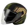 Casque Ouvert de Moto OF-87 Duke Noir/Beige/Vert