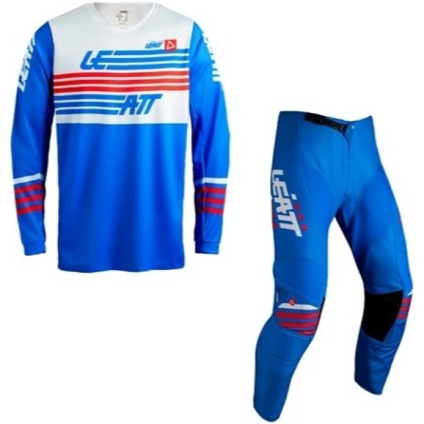 Ensemble de Motocross Ride 3.5 pour Homme Leatt Bleu/Blanc/Rouge