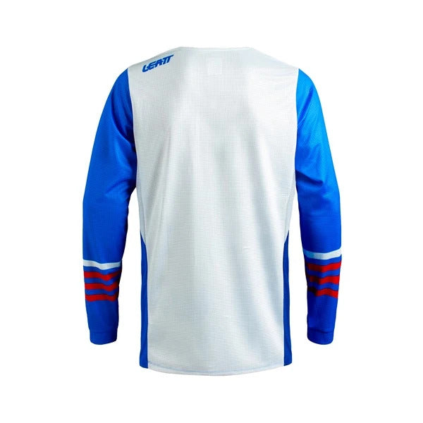 Chandail de Motocross MX 3.5/Leatt/Bleu, blanc, de dos 