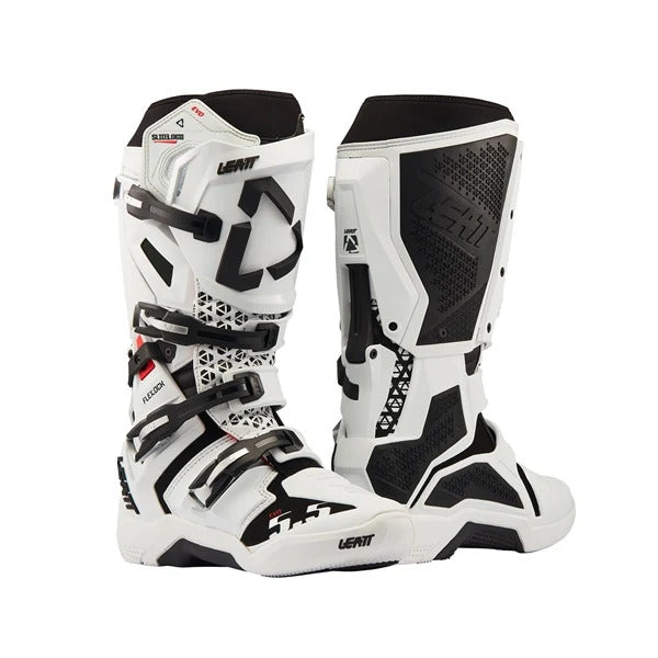 Bottes de Motocross 5.5 Flexlock Evo/Leatt; Blanc, de paire