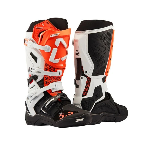 Bottes de Motocross 5.5 Flexlock Evo/Leatt; Orange, de paire