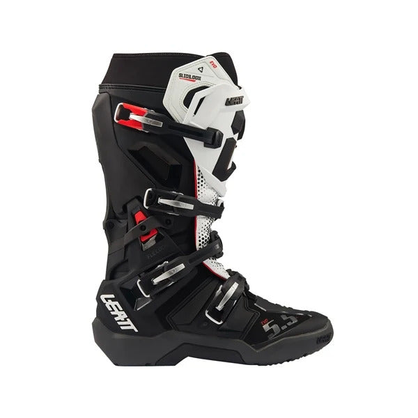 Bottes de Motocross 5.5 Flexlock Enduro Evo/Leatt/Noir blanc, coté droit
