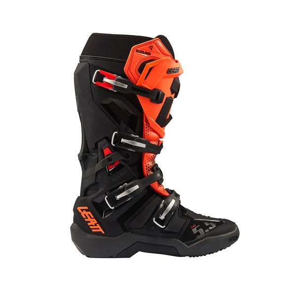 Bottes de Motocross 5.5 Flexlock Enduro Evo/Leatt/Noir orange, coté droit