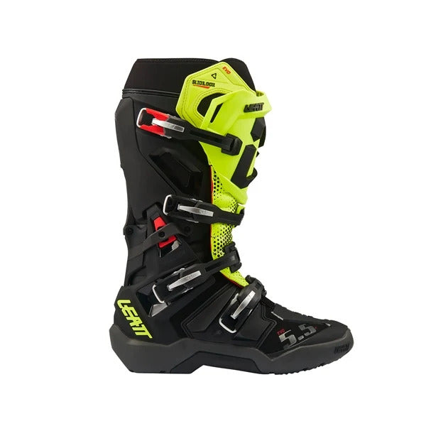 Bottes de Motocross 5.5 Flexlock Enduro Evo/Leatt/Noir jaune, coté droit