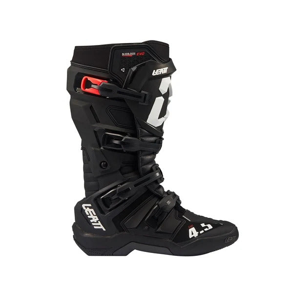 Bottes de Motocross 4.5 Evo/Leatt, noir, coté droit