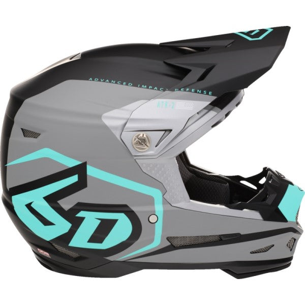 Casque de Motocross ATR-2 Delta Turquoise côté gauche