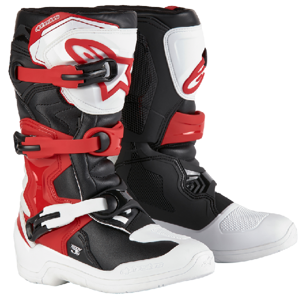 Bottes de Motocross Tech 3S Junior Alpinestars noir blanc rouge