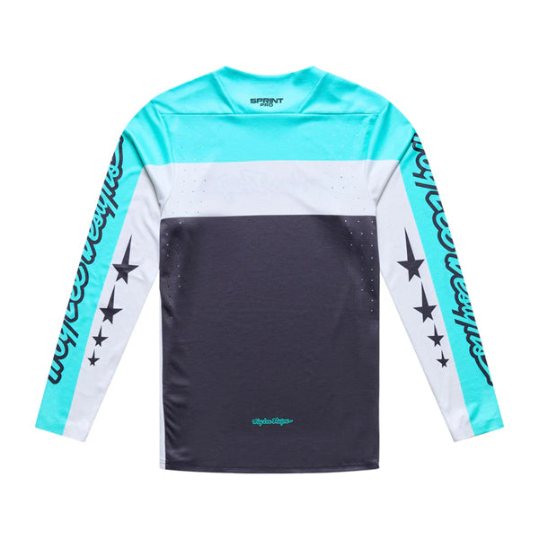 Chandail de vélo Sprint Pro Yo Moto Troy Lee Designs Turquoise, de dos