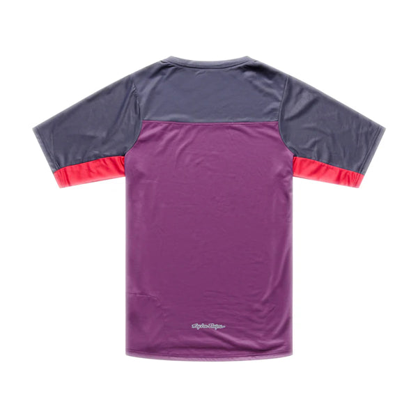 Chandail de vélo Skyline Pro Fangs Army Manches Courtes Troy Lee Designs Mauve/Gris, de dos