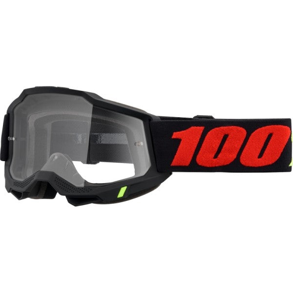 Lunettes de Motocross Accuri 2 à Lentille Claire 100% noir et rouge