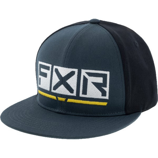 Casquette Podium FXR bleu et jaune, de face