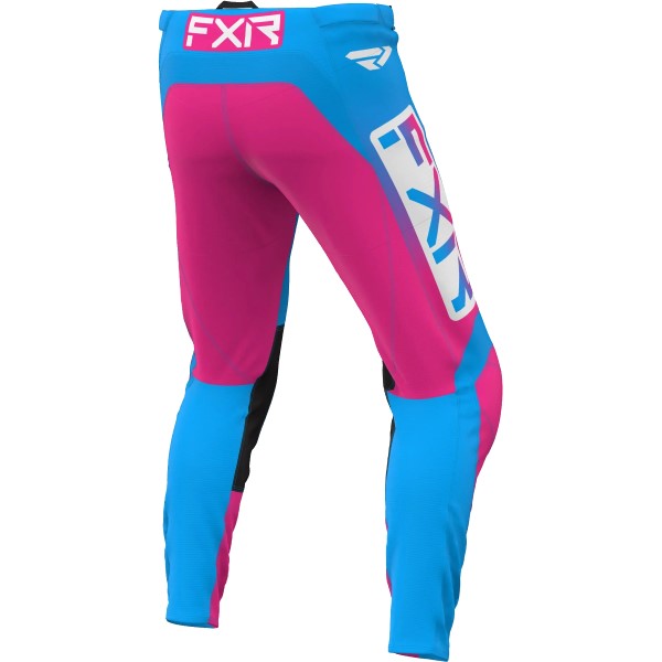 Pantalon de Motocross Clutch FXR Bleu/Rose de derrière