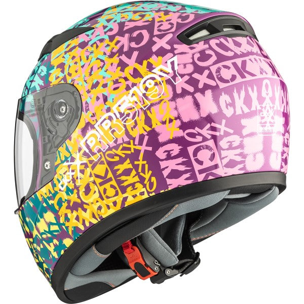 Casque Intégral de Moto RR519Y Scrawl Junior Multicolore côté arrière