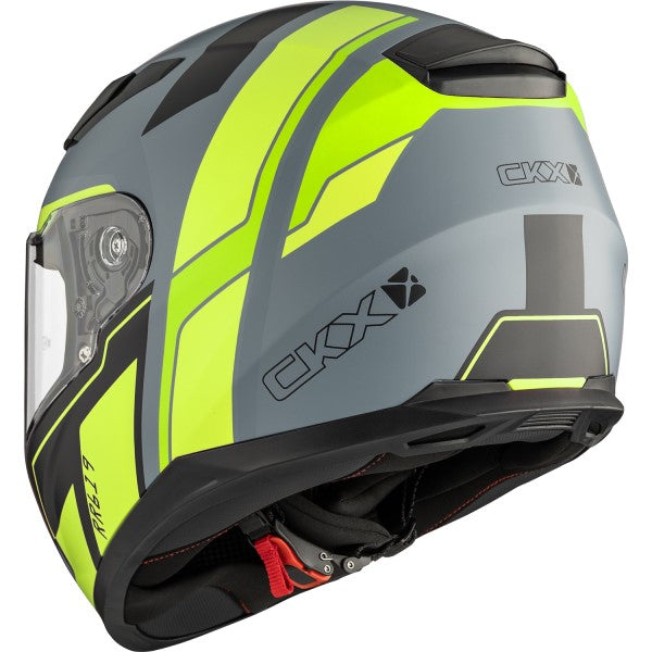 Casque Intégral de Moto RR619 Interceptor Jaune côté arrière