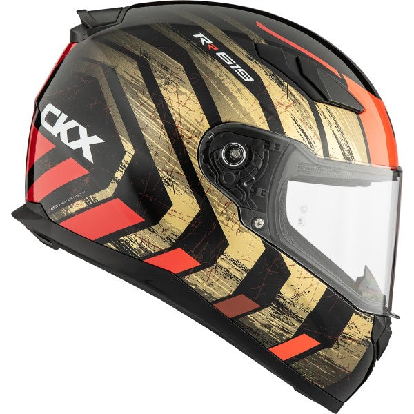 Casque Intégral de Moto RR619 Frontier Noir/Or de gauche