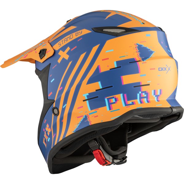 Casque de Motocross TX019Y Error Junior CKX Orange Mat Derrière