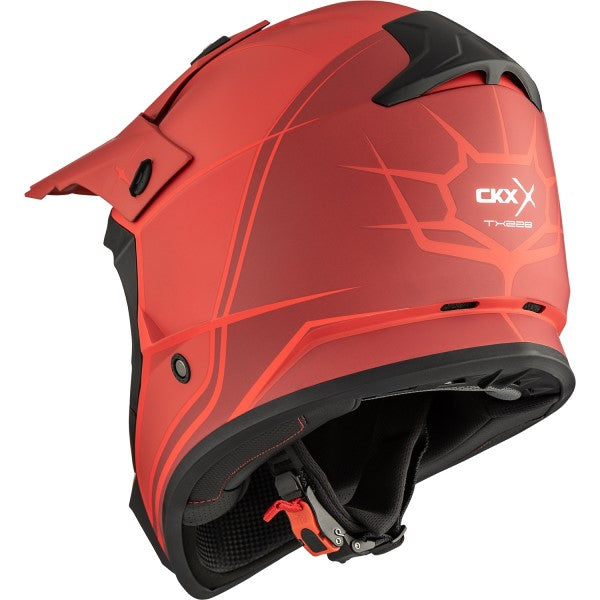 Casque de Motocross TX228 Energy Rouge incliné de dos