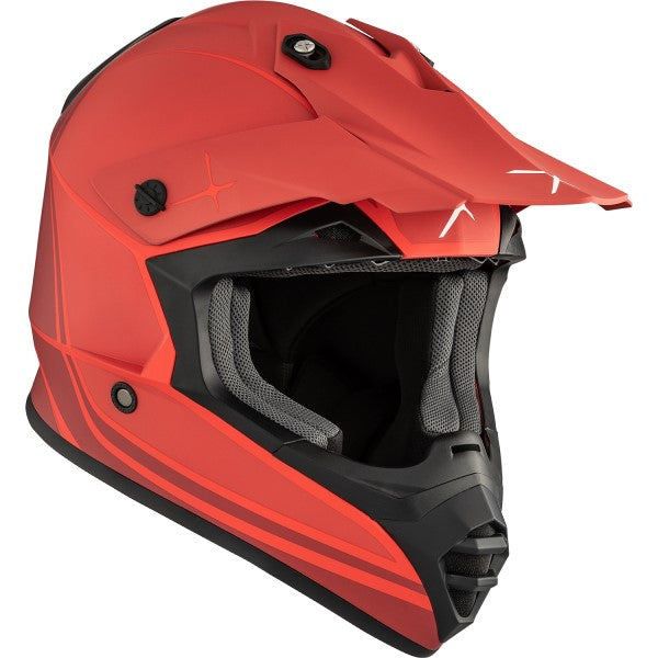 Casque de Motocross TX228 Energy Rouge incliné de face