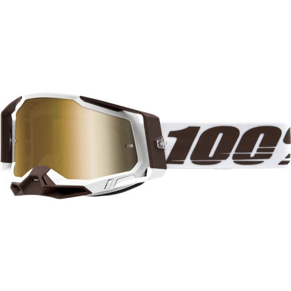 Lunettes de Motocross Racecraft 2 à Lentille Miroir Blanc/Brun