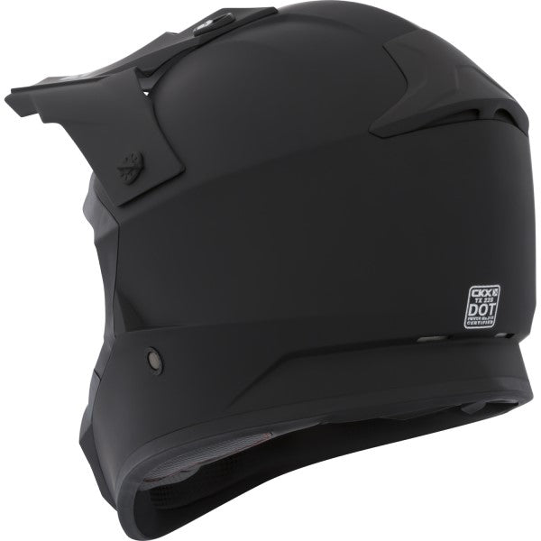 Casque Intégral Hors-Route TX228 Solid Noir Derrière