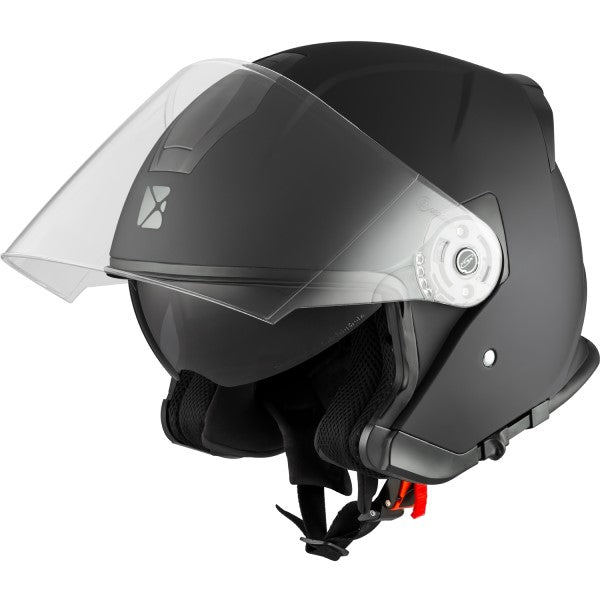 Casque Ouvert de Moto Razor RSV Solid Noir Mat incliné de droite