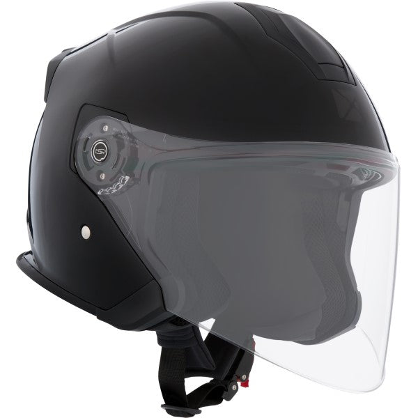 Casque Ouvert de Moto Razor RSV Solid Noir incliné de gauche