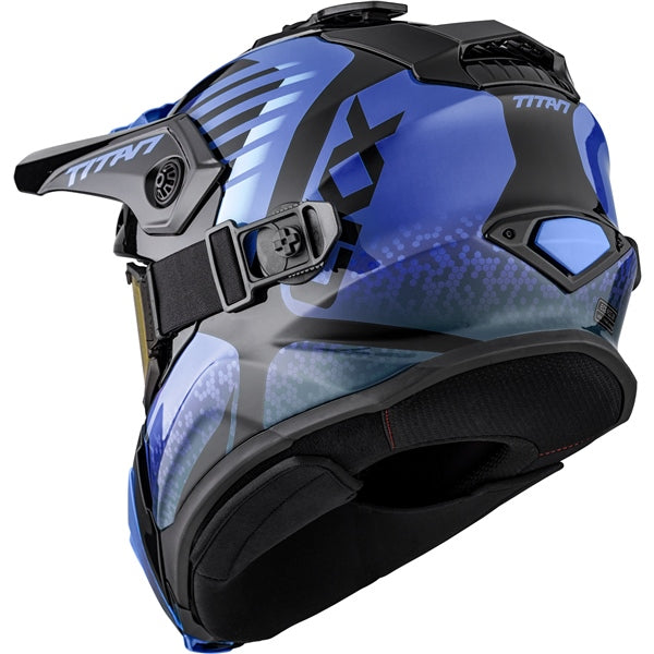 Casque Titan Avid Visière Double Bleu Derrière