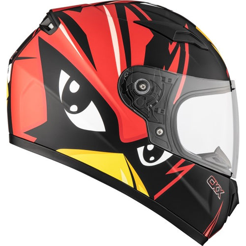 Casque Intégral de Motoneige RR519Y Raven Junior Rouge/Jaune de gauche