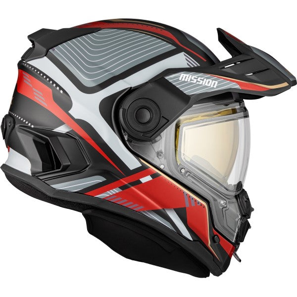 Casque Intégral de Motoneige Mission Verve Rouge/Gris de gauche