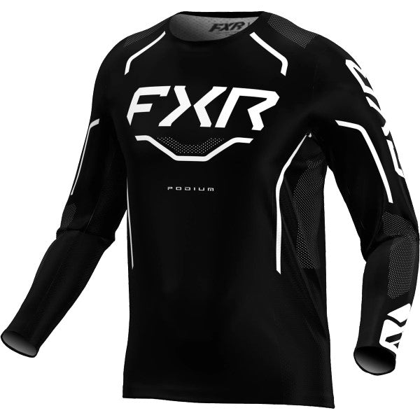 Chandail de Motocross Podium Relay Noir/Blanc de face