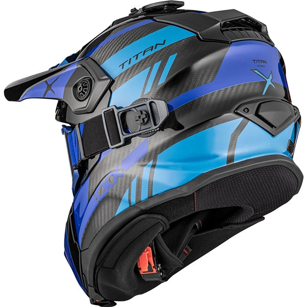 Casque Titan Carbone Trak - Lunette 210 Incluse Bleu Derrière